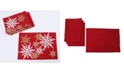 Manor Luxe Magical Snowflakes Crewel Embroidered Christmas Placemats 14" x 20", Set of 4